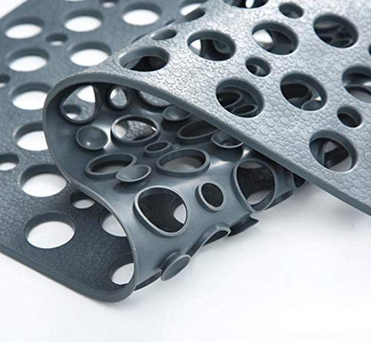 Nonslip Bathtub Mat Extra Soft TPE Bath Mat for Kids, Machine Washable Bathroom Shower Mat(Gray/ 30L X 17W Inch)