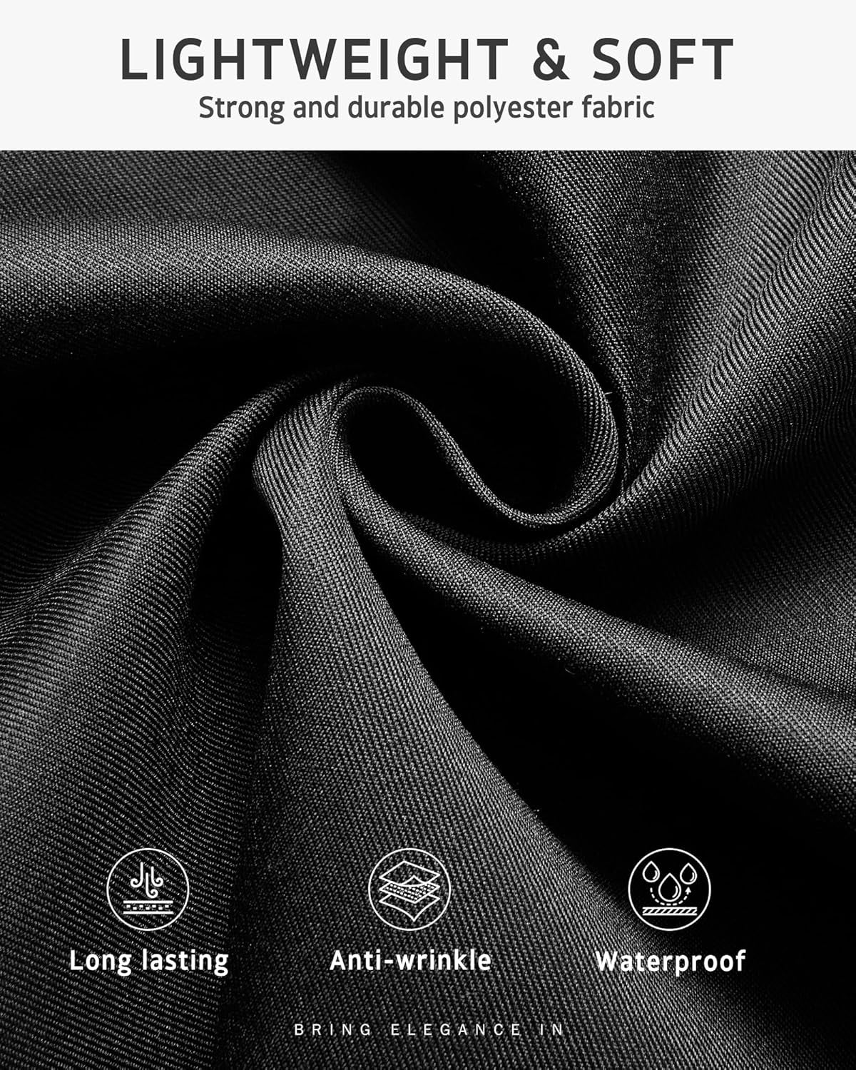 3 Pack Server Aprons with 3 Pockets, Waterdrop Resistant Waitress Waiter Waist Apron, 11.5-Inch Black