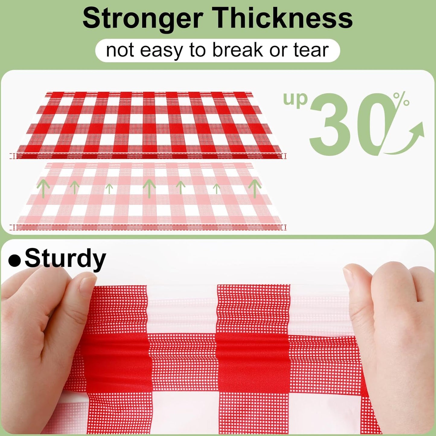 4 Packs Buffalo Disposable Table Cloth, 54 X 108 Inch Waterproof Plastic Tablecloth, Rectangle Red and White Checkered Table Covers for Picnic, Birthday, Party