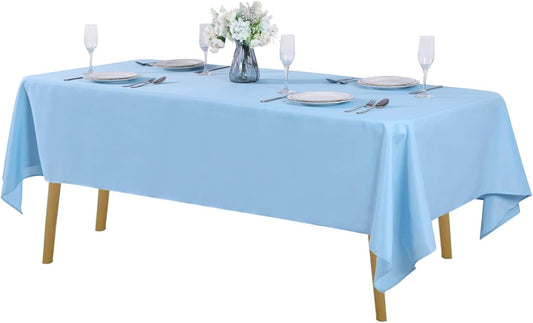Rectangle Tablecloth 60X102 Inch Washable Polyester Fabric Table Cloth for Wedding Party Dining Banquet Decoration（60X102, Blue Mist）