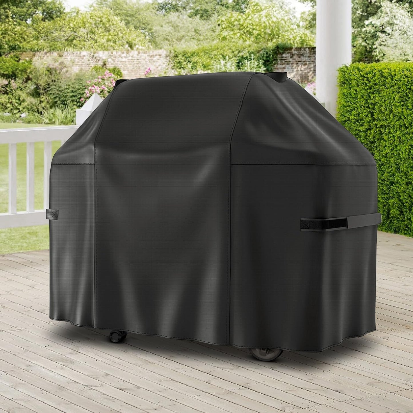 58 Inch Gas Grill Cover for Weber Genesis II and Genesis 300 Series Grills, Unique Waterproof Vinyl Exterior with Polyester Lining, Outdoor BBQ Cover, Compared to Weber 7130, Basic Version