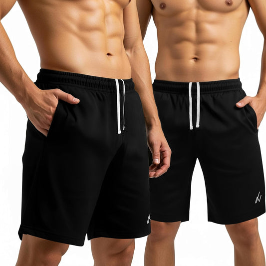 Mens Athletic Shorts 2 Pack Quick Dry Lightweight Running Workout Gym Shorts with Pockets