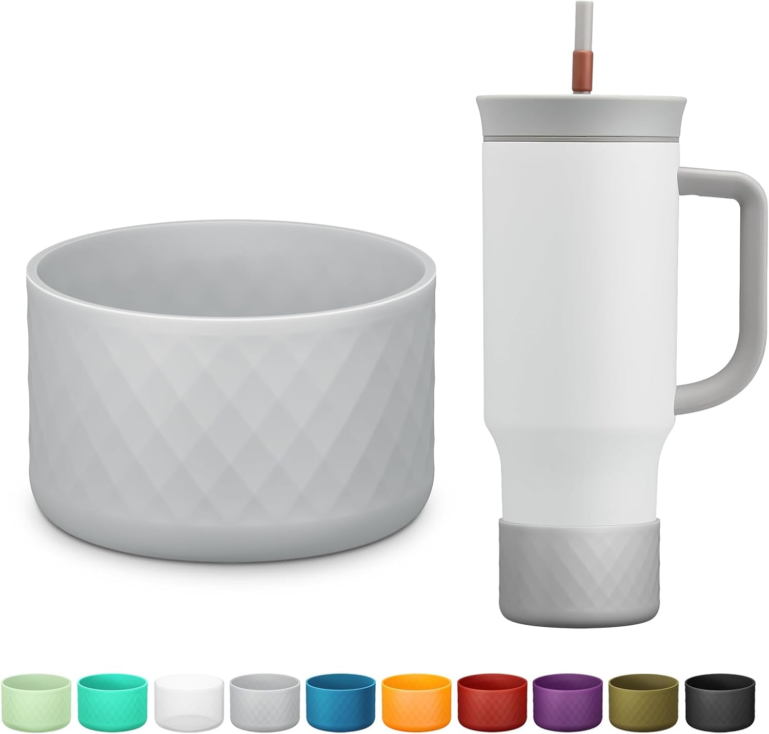 Silicone Boot for Owala 40 Oz Tumbler with Handle, Anti-Slip Protective Sleeve for Stainless Steel Triple Layer Insulated Travel Tumbler Accessories