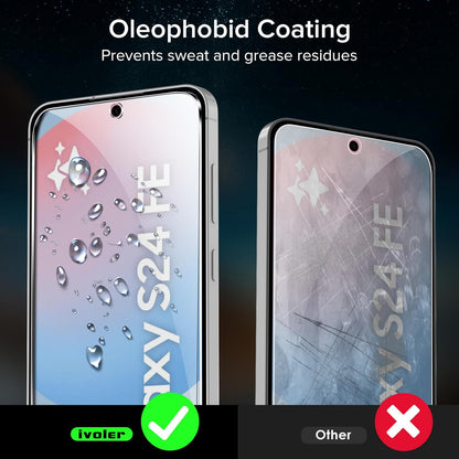 3 Pack Tempered Glass for Samsung Galaxy S24 FE 5G 6.7" 2024 Screen Protector with [Easy Installation Frame], Anti-Scratch Case Friendly Clear HD Film for Samsung Galaxy S24 FE 5G 6.7 Inch