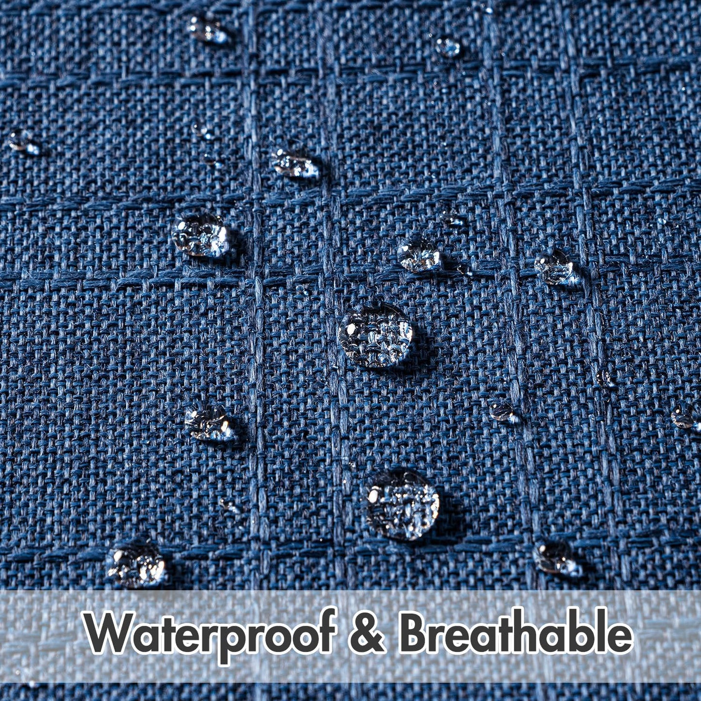 Outdoor Waterproof Throw Pillow Covers Decorative Farmhouse Water Resistant Cushion Covers for Tent Patio Garden Couch Sofa Pack of 2, 16X16 Inch Navy Blue