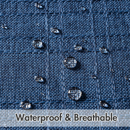 Outdoor Waterproof Throw Pillow Covers Decorative Farmhouse Water Resistant Cushion Covers for Tent Patio Garden Couch Sofa Pack of 2, 16X16 Inch Navy Blue