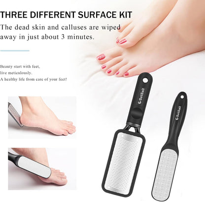 Callus Remover for Feet 2 Pack Colossal Foot Files Kit Foot Scrubber Foot Rasp Premium Stainless Steel Foot Files for Professional Foot Care