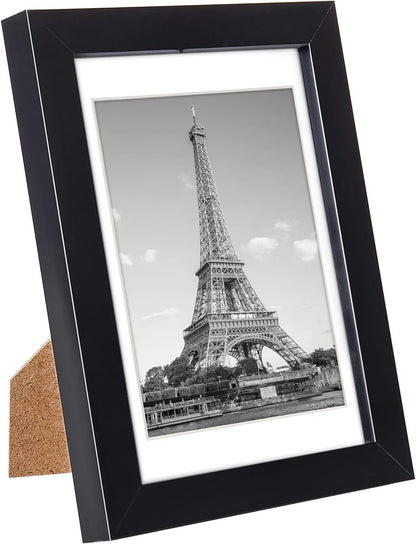 4X6 Picture Frame Set of 10, Display Pictures 3.5X5 with Mat or 4X6 Without, Multi Photo Frames Collage for Wall or Tabletop Display, Black