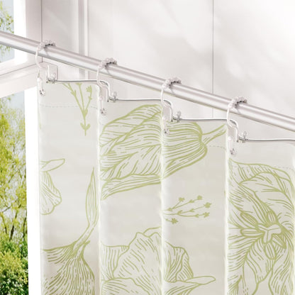 Plastic Shower Curtain Hooks, Shower Curtain Hooks Rings, Double Shower Curtain Hooks, Shower Hooks for Shower Curtain, White Shower Curtain Hooks for Curtain Liner Bathroom - 12 Pcs