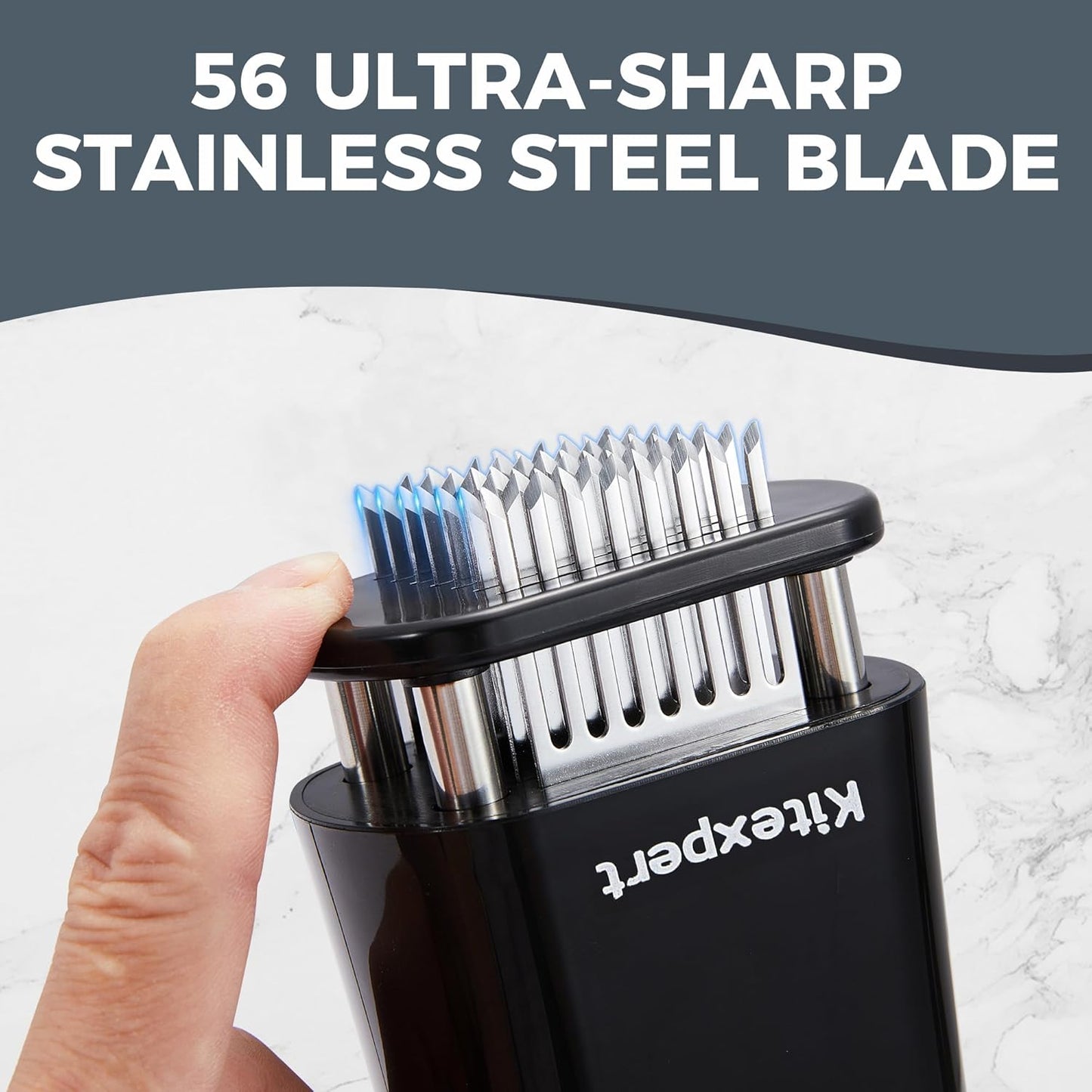 Meat Tenderizer Tool with 56 Stainless Steel Ultra Sharp Needle Blade, Durable Meat Tenderizer with Safety Lock, Chicken Tenderizer for Beef, Steak, Meat Tenderizer Machine