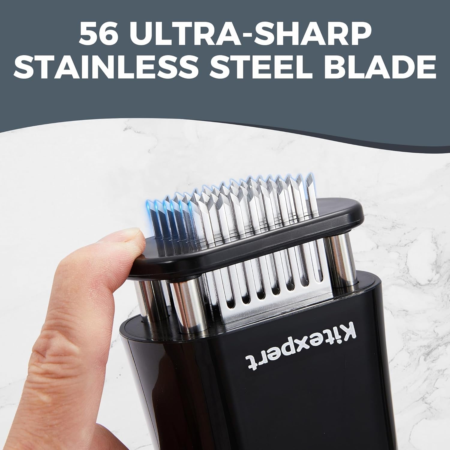 Meat Tenderizer Tool with 56 Stainless Steel Ultra Sharp Needle Blade, Durable Meat Tenderizer with Safety Lock, Chicken Tenderizer for Beef, Steak, Meat Tenderizer Machine