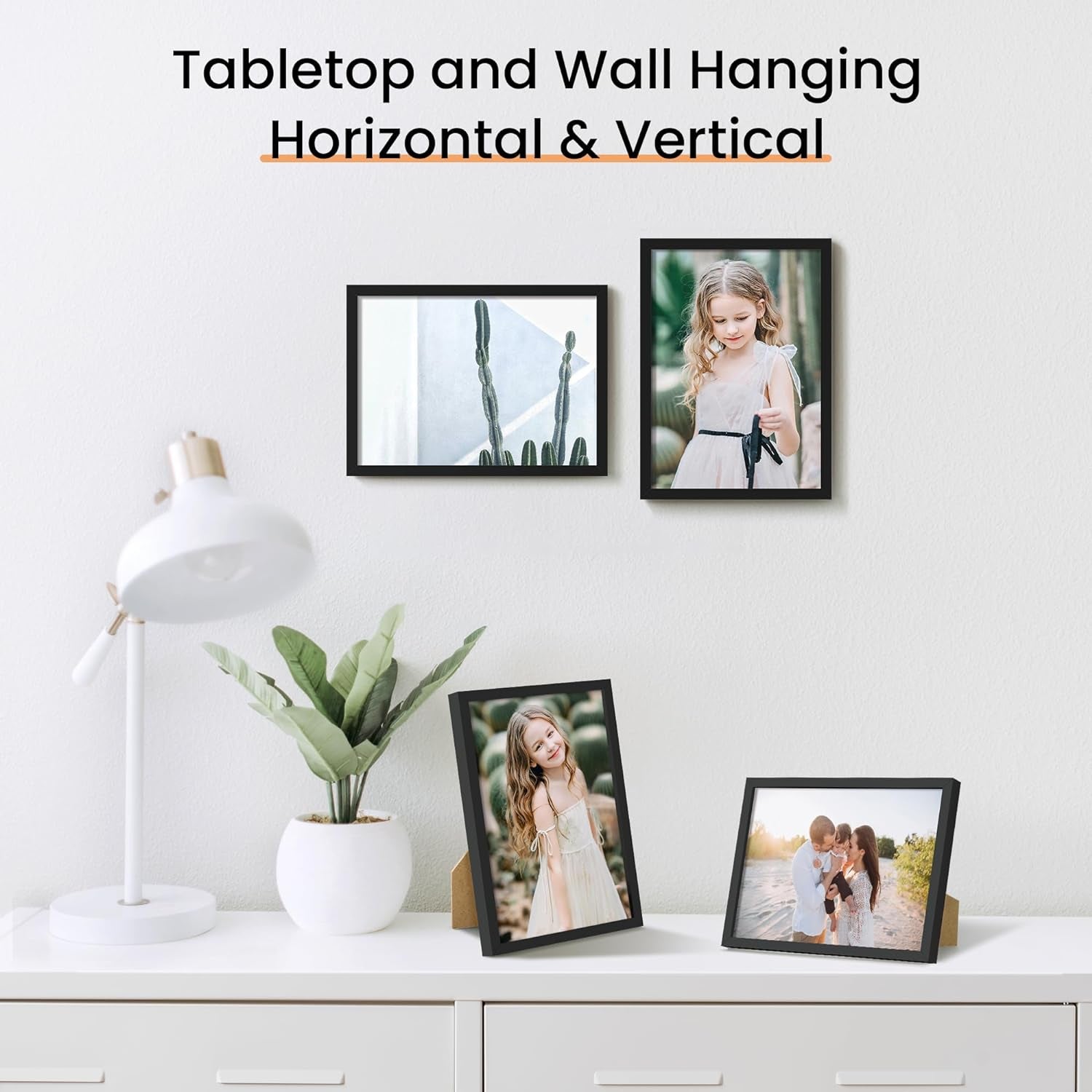 3 Pack 5X7 Picture Frame Bundle with 4X6 Brown Frames