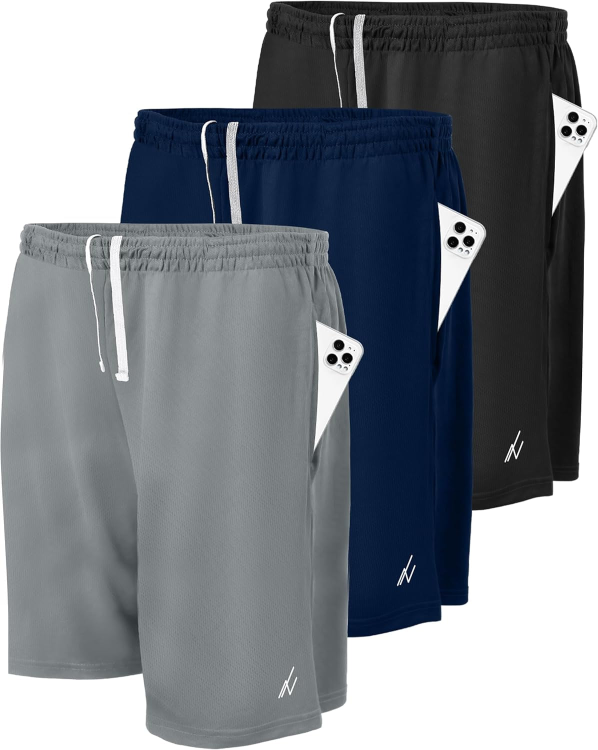 3 Pack Men'S Athletic Shorts Quick Dry Lightweight Workout Running Gym Shorts with Pockets