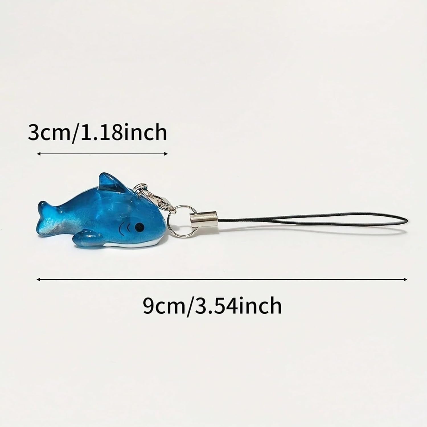 2Pcs Shark Phone Charms, Whale Shark Keychain, Blue Ocean Phone Charms for Bag Keychain Camera Decor