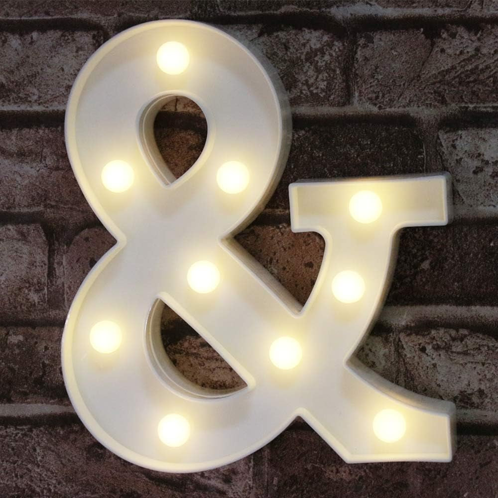 Ampersand Symbol Marquee Letter Lights Alphabet Light up Sign for Wedding Home Party Bar Decoration &