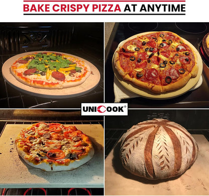 round Pizza Stone 10.25 Inch, Small Bread Baking Stone for Oven Grill, Perfect Size for Baking Crisp Crust Personal Pizza, Bread, Cookies and More