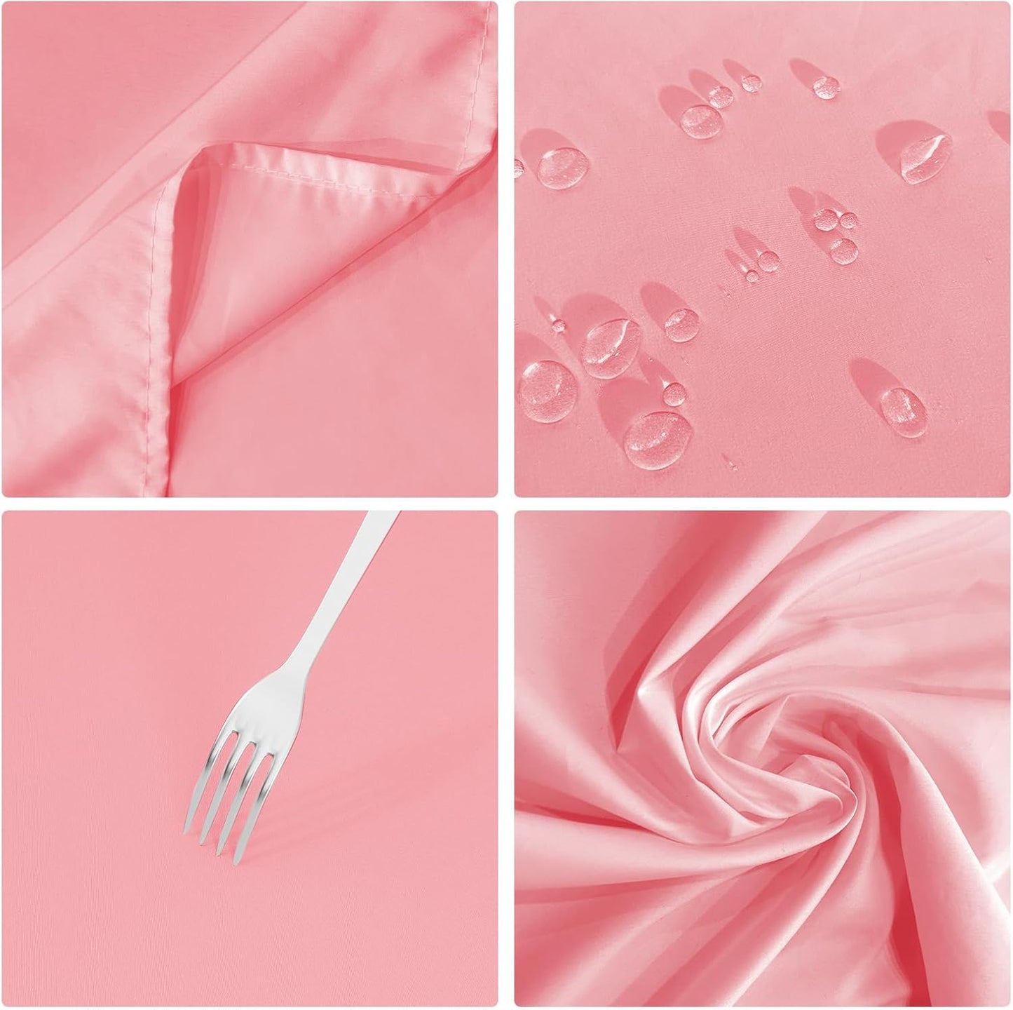 2PCS Blush Pink Table Cloth for Rectangle Table - 60 X 84 Inch Tablecloths Rectangular Waterproof Washable Wrinkle Resistant for 6 FT Tables Wedding Cocktail Party