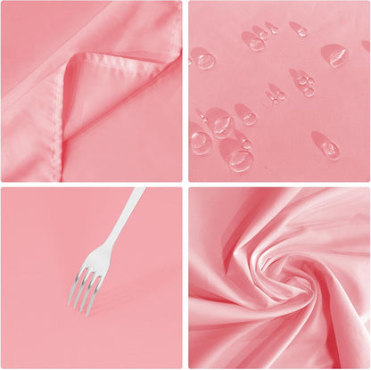 2PCS Blush Pink Table Cloth for Rectangle Table - 60 X 84 Inch Tablecloths Rectangular Waterproof Washable Wrinkle Resistant for 6 FT Tables Wedding Cocktail Party