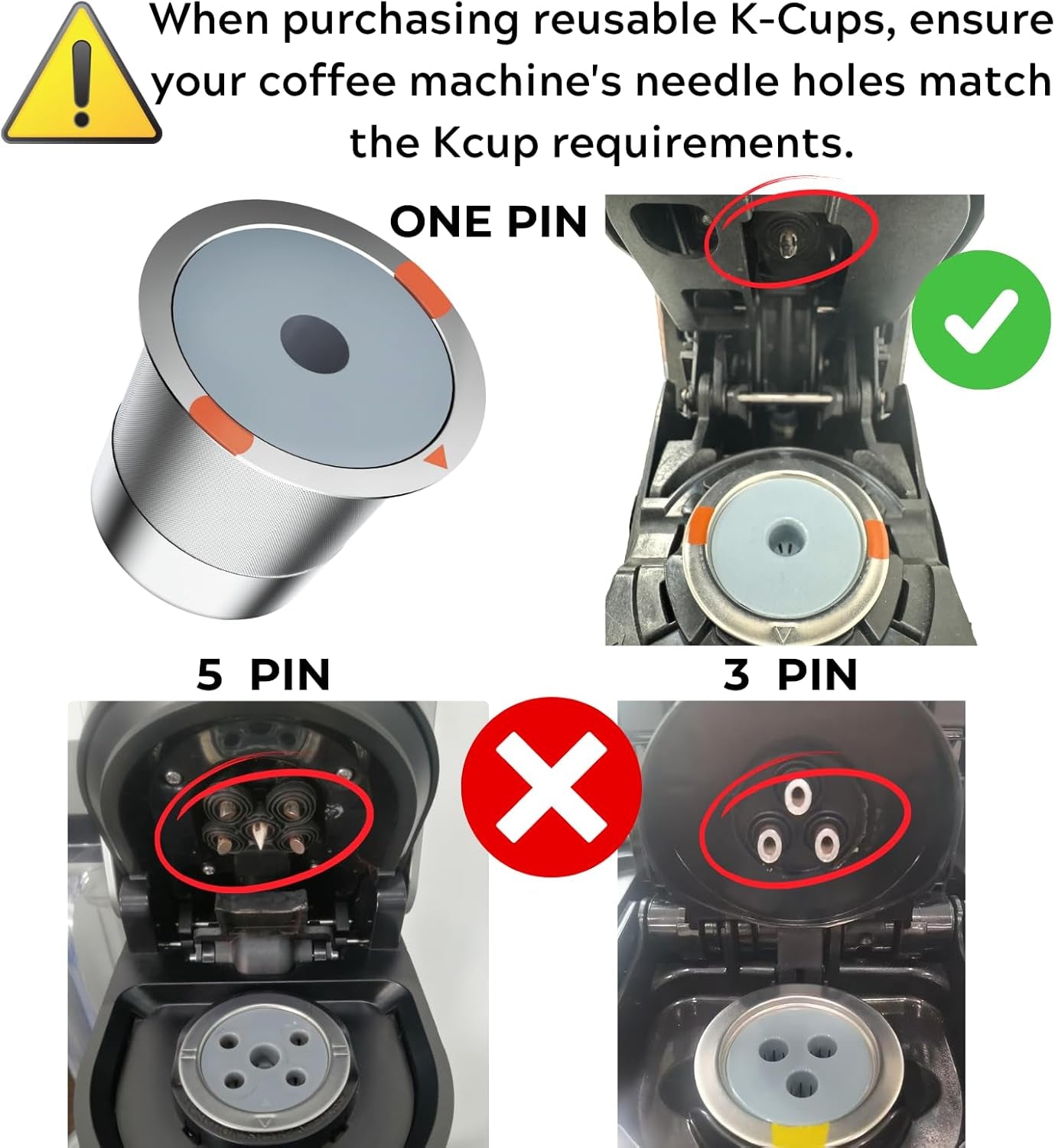 Reusable K Cups and Coffee Pods,Universal Stainless Steel K Cups for Keurig 2.0 and 1.0 Coffee Makers Machine Non-Bpa(1Pack)