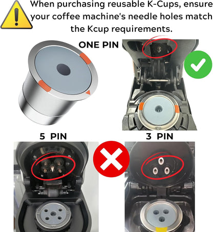 Reusable K Cups and Coffee Pods,Universal Stainless Steel K Cups for Keurig 2.0 and 1.0 Coffee Makers Machine Non-Bpa(1Pack)