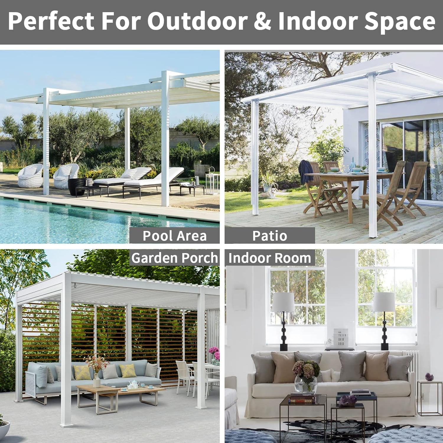 Linen Look Outdoor Curtains Waterproof Windproof Porch Curtains, Soft Thicken Outdoor Privacy Curtains for Patio, Gazebo, Grommet Top and Tab Bottom Drape, 1 Panel, 54X84 Inch, Grey