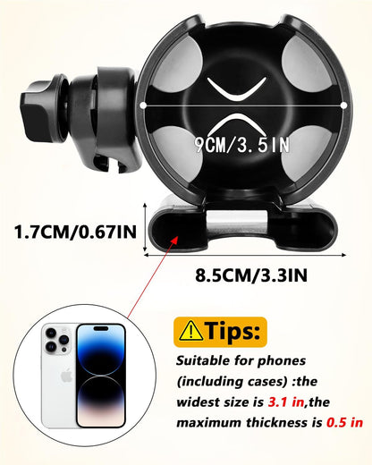 Universal Stroller Cup Holder with Mobile Phone Case, 2-In-1 Strollers Storage Rack, 360 Degrees Rotation Drink Holder for Bike, Pushchair, Wheelchair, Walker,Bicycle, Fits Most Cups