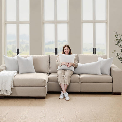 Set of 1 16X26 Inches Decorative Throw Pillow Insert, down and Feather Cotton Fabric Pillow, Rectangle Sham Stuffer for Sofa Couch Living Room