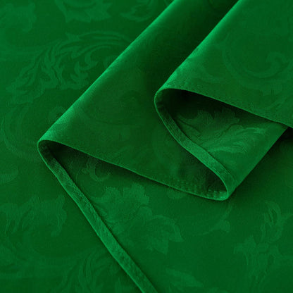210GSM Solid Flower Jacquard Table Cloth - Heavy Duty Waterproof Wrinkle Free Microfiber Tablecloth, Decorative Fabric Table Cover for Outdoor and Indoor Use (Green, Rectangle 60 X 84 Inch)