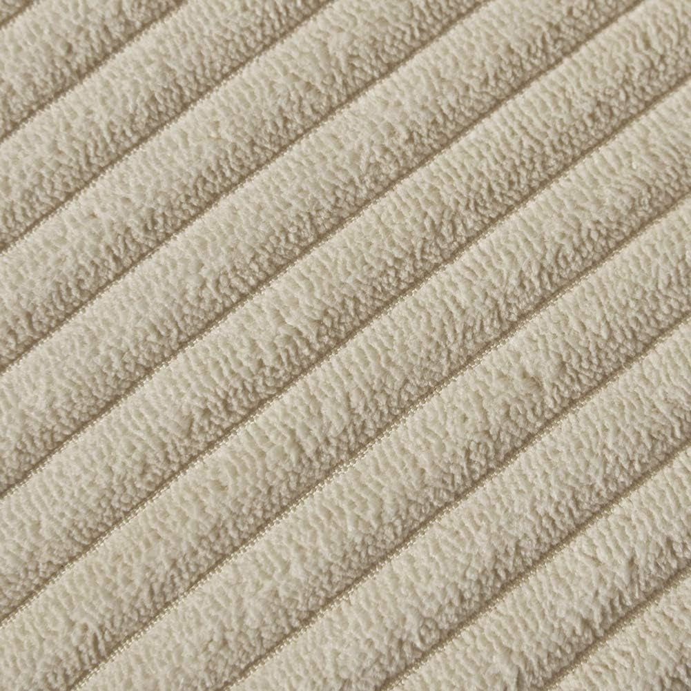 Tan Boho Decorative Throw Pillow Covers 18X18 with Pom-Poms, Soft Corduroy Solid Square Cushion Cases Set for Living Room Couch Sofa Bedroom Car (18X18 Inch/45X45 Cm, Khaki)