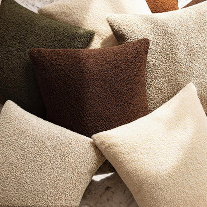 Pack of 2, Curly Faux Fur Decorative Throw Pillow Covers Soft Fuzzy Plush Cushion Case with Zipper Cozy Pillowcase for Home Living Room Couch Bed Sofa 16 X 16 Inch,Dark Brown