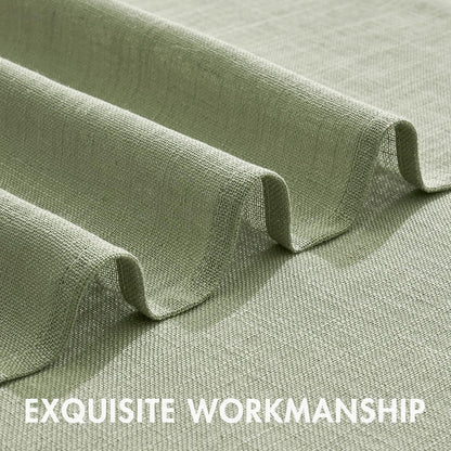 Linen Textured Kitchen Window Curtains over Sink 24 Inch Length Semi Sheer Farmhouse Small Small Curtains for Cafe Bathroom Basement, Short Rod Pocket Tier Curtains 2 Panels W26XL24, Sage Green