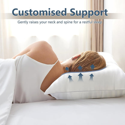 Pillows Queen Size Set of 4, Cooling Hotel Quality Bed Pillows with Premium Soft down Alternative Fill for Side Back and Stomach Sleepers - 4 Pack, Queen, 18X28 Inches