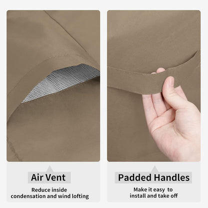 Waterproof Patio Sofa Cover UV Resistant 2 Seater Outdoor Loveseat Cover Weatherproof Lawn Patio Furniture Cover with Tape Sealed Seam (58Wx32.5Dx31H Inch, Camel)