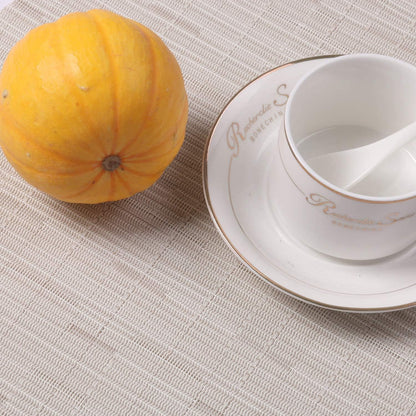 Small round Table Placemats Set of 5 Wedge Shaped Place Mat with Centerpiece round Mat Heat Resistant Table Mats Washable (5, Beige)