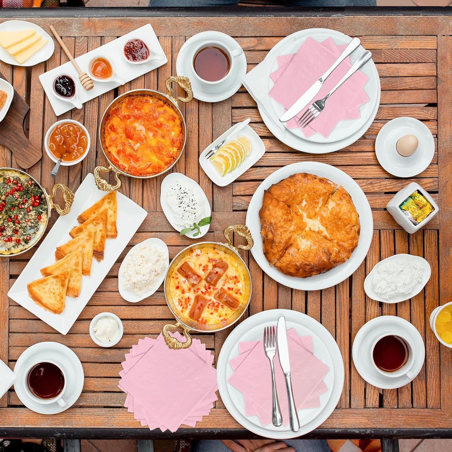 50 Pcs 3-Ply Light Pink Napkins Disposable Pink Cocktail Napkins Dessert for Dinner Wedding Birthday Party Anniversary Party, Baby Shower, Baby Pink Napkins 5 X 5 Inch Folded