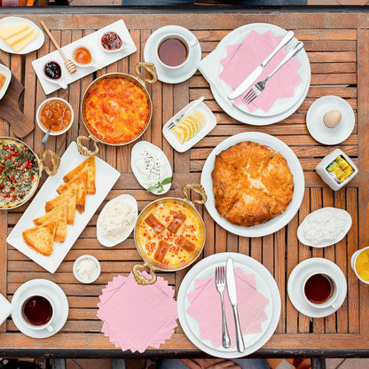 50 Pcs 3-Ply Light Pink Napkins Disposable Pink Cocktail Napkins Dessert for Dinner Wedding Birthday Party Anniversary Party, Baby Shower, Baby Pink Napkins 5 X 5 Inch Folded