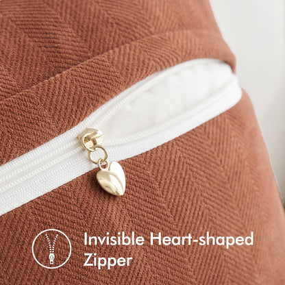 Pack of 2 Burnt Orange Decorative Pillow Covers 18X18 Inch Fall Soft Chenille Luxurious Couch Throw Pillows Farmhouse Cushion Covers with Elegant Design for Sofa Bedroom Living Room Home Decor