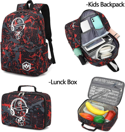 Preschool Backpack Kids Kindergarten Backpack with Lunch Box School Book Bags for Elementary Primary Schooler