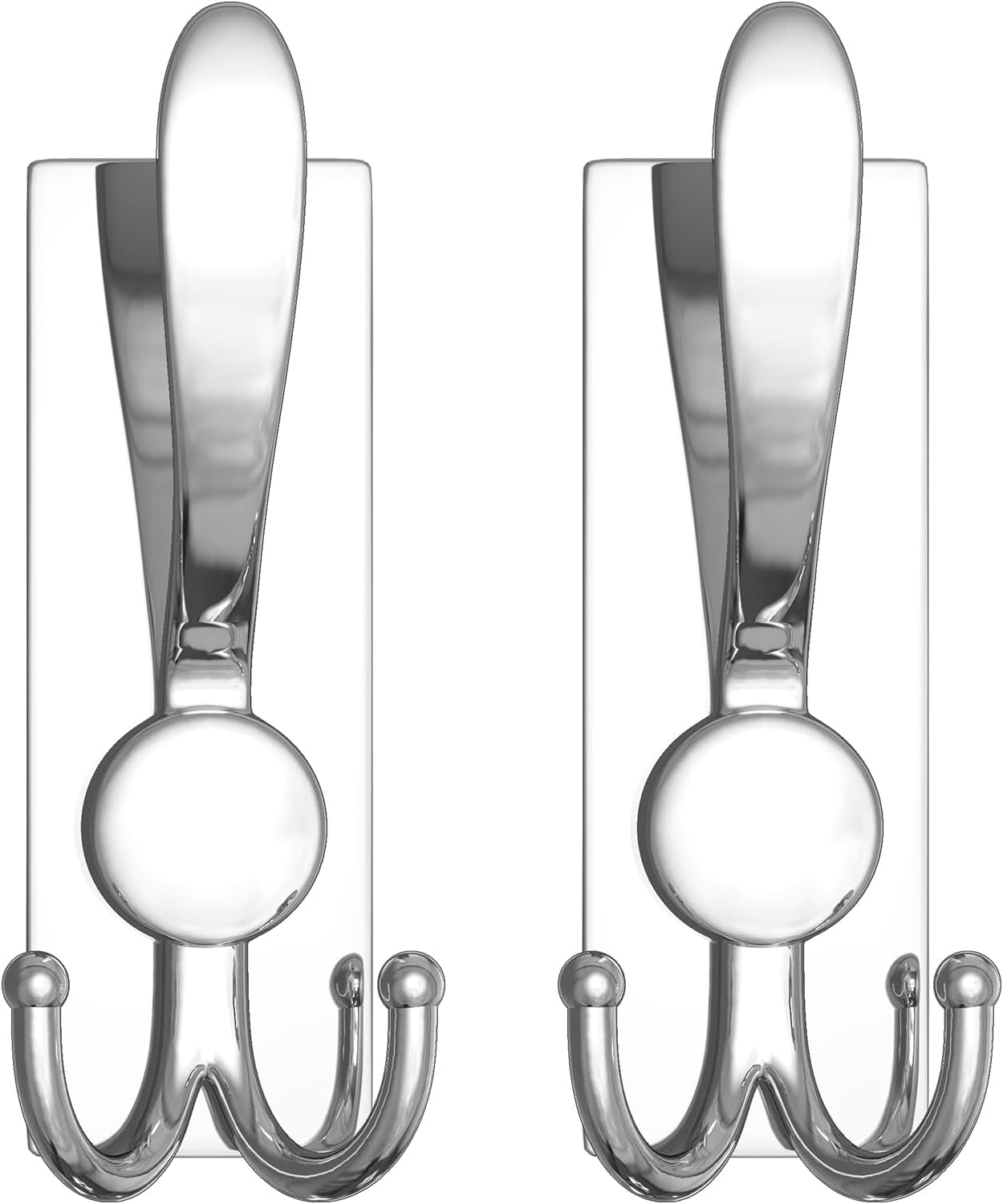 2 Pack Stainless Steel Heavy Duty Coat Hooks, Multifunctional Practical Hooks for Hanging Bathrobes, Coats, Towels, Backpacks, Hats & Kitchen Utensils, Modern Home Organization, Bright Surface