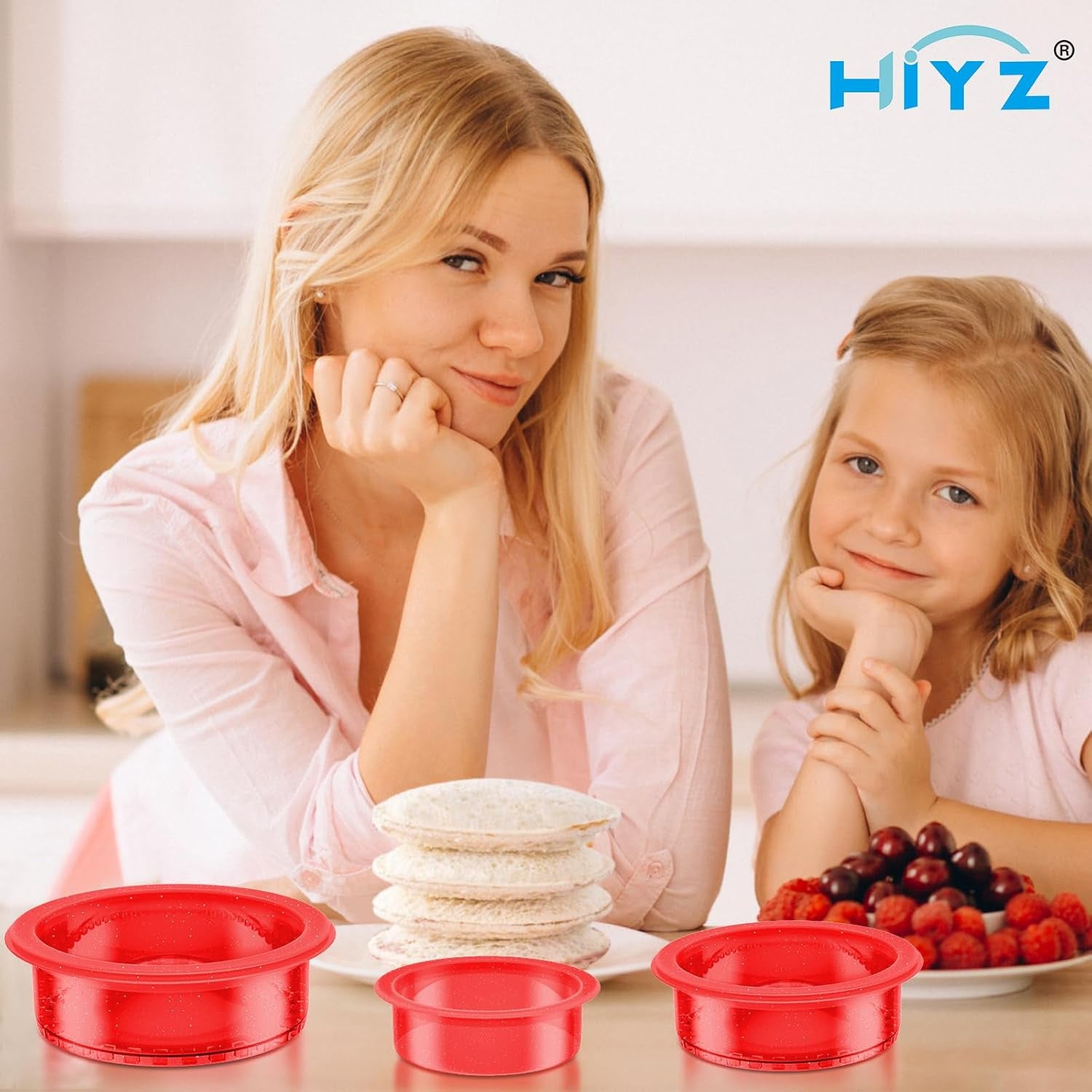 Glitter Sandwich Cutter and Sealer - 5 PCS Decruster Sandwich Maker - Peanut Butter and Jelly Crustless Sandwich Cookie Cutter for Kids Children, Glitter Design