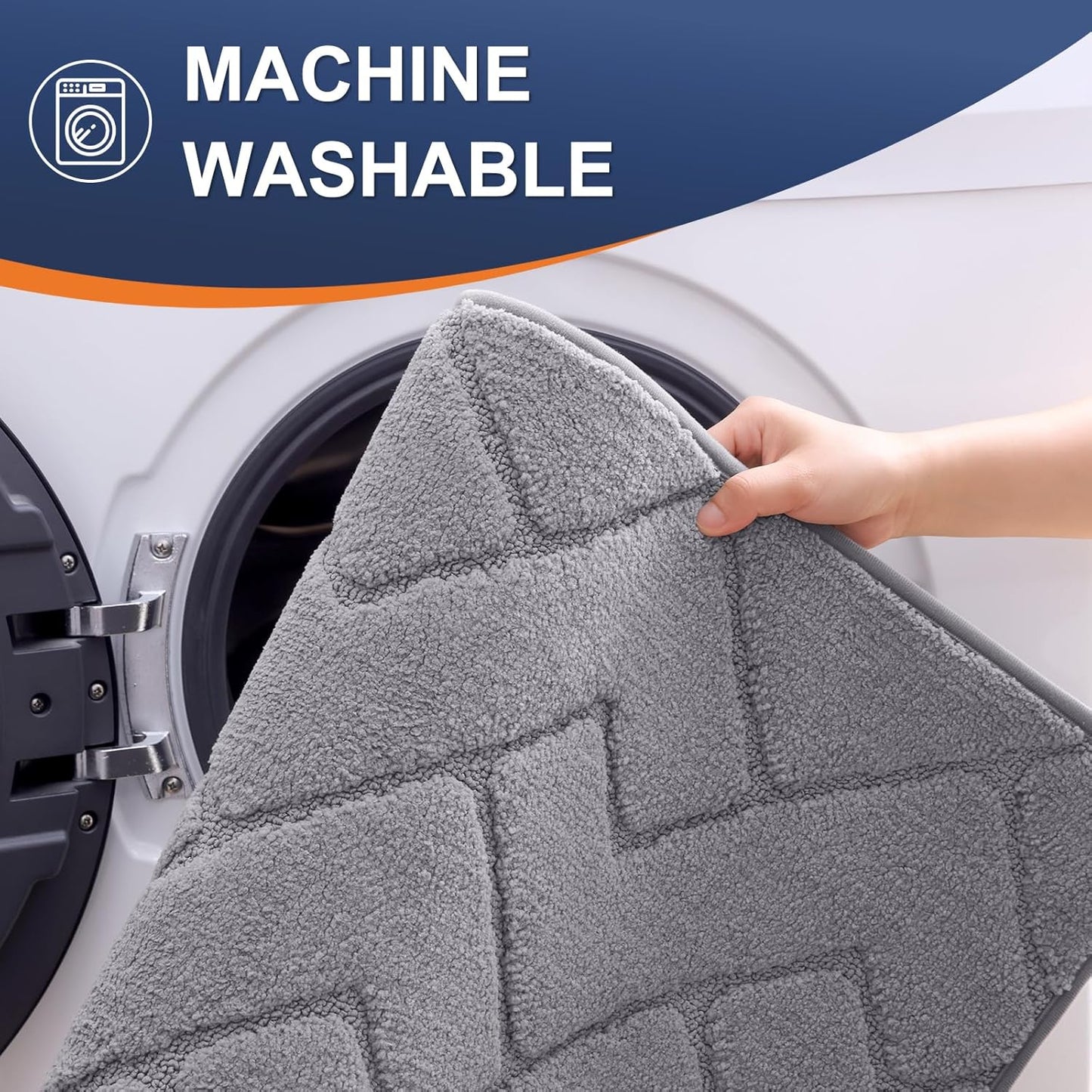 Indoor Door Mat, 32X20, Dirt Resistant and Absorbent, Sturdy Non-Slip Rubber Backing, Easy to Clean, Washable Low-Profile Doormat for Entryway, Medium Gray