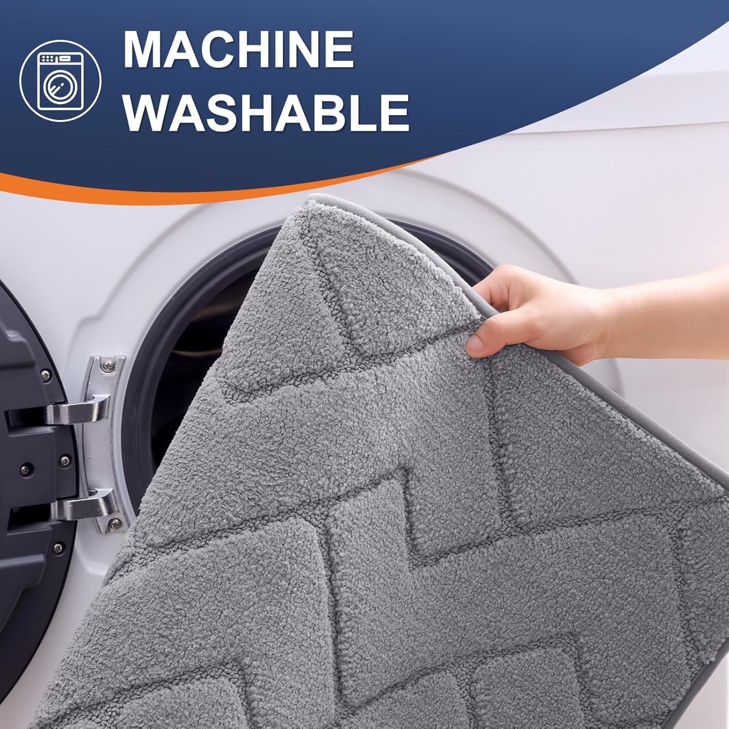 Indoor Door Mat, 32X20, Dirt Resistant and Absorbent, Sturdy Non-Slip Rubber Backing, Easy to Clean, Washable Low-Profile Doormat for Entryway, Medium Gray