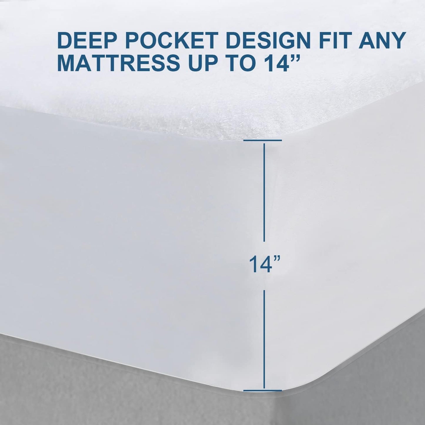 Twin XL Mattress Protector Cover Cooling,Extra Long Twin Waterproof Viscose Terry Mattress Protector for College Dorm Room Essentials,Soft and Noiseless,Deep Pocket Fits up to 14 Inch Mattress
