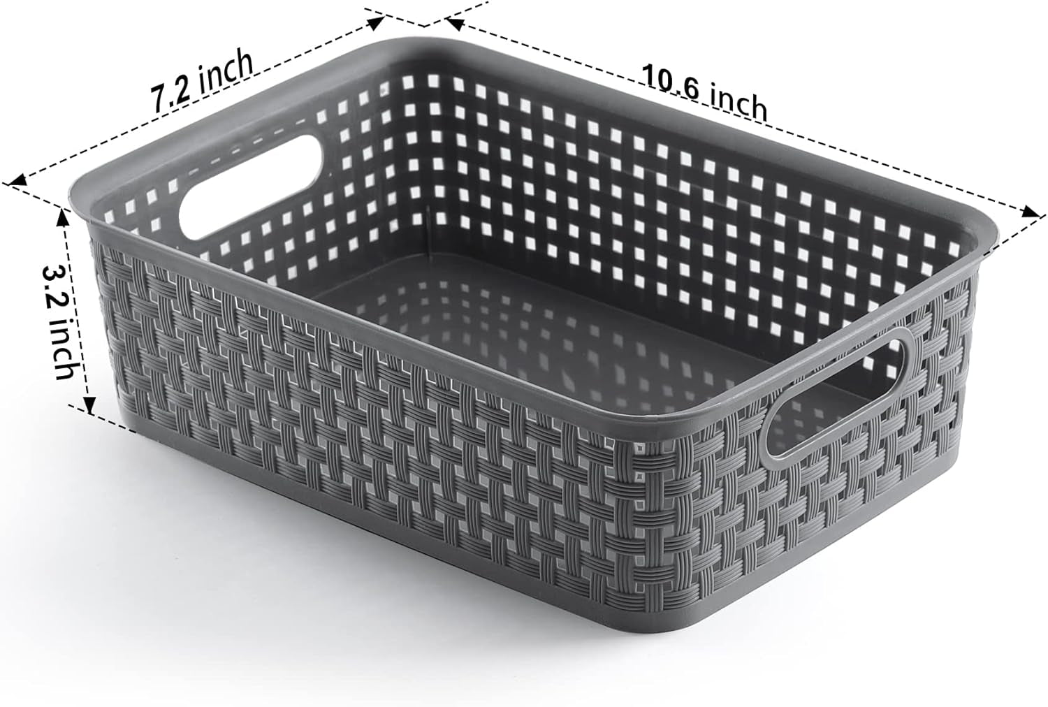 [ 12 Pack ] Plastic Storage Baskets - Small Pantry Organization and Storage Bins - Household Organizers for Laundry Room, Bathrooms, Bedrooms, Kitchens, Cabinets, Countertops, under Sink or on Shelve