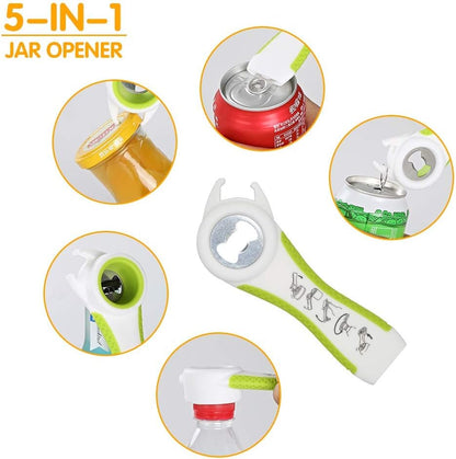 Ergonomic Jar and Bottle Opener with Silicone Grip for Effortless Lid Removal - Ideal for Seniors, Children, and Individuals with Arthritis (Green)