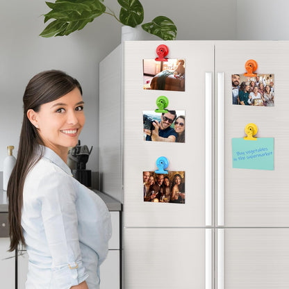 Set of 6 Magnetic Clips for Refrigerator and Whiteboard Organization and Decoration in Kitchen and Office