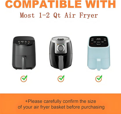 Air Fryer Silicone Liners for Most 1-2 Qt Mini Air Fryer, 3 Pack Square Small Air Fryer Liners Silicone Reusable Airfryer Liners Accessories for COSORI, Ninja, CHEFMAN