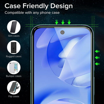 2 Pack Screen Protector for Google Pixel 9A, Tempered Glass Film, Alignment Frame, Easy Installation, Anti-Scratch Case Friendly Clear HD Film, 6.3-Inch