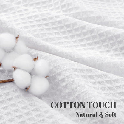 Natural Cotton Touch Shower Curtain Waffle Weave Shower Curtain for Bathroom Fabric White 72Wx72L