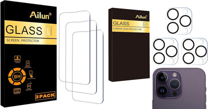 Iphone 14/14 Pro [6.1 Inch] Screen Protector 3 Pack and Camera Lens Protector 3 Pack for Iphone 14/14 Pro Max